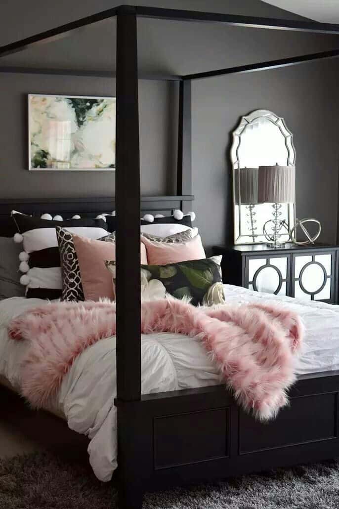 black and charcoal bedroom