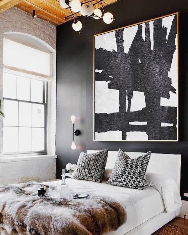 black and white neutral bedroom