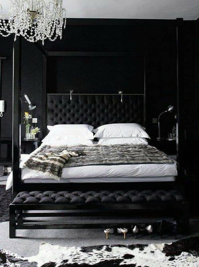 black glam bedroom