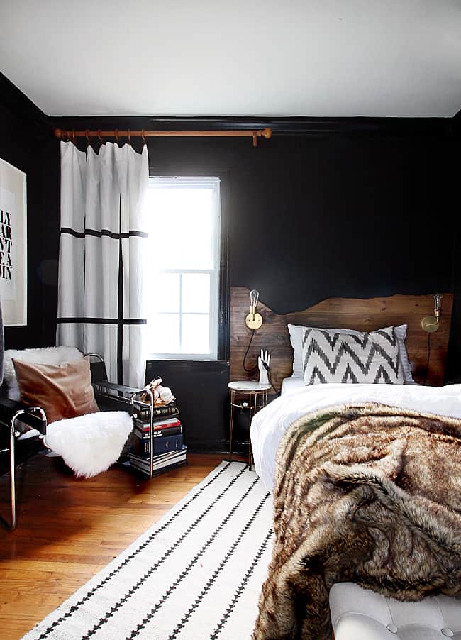 black rustic bedroom