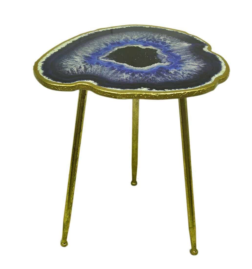 blue agate side table