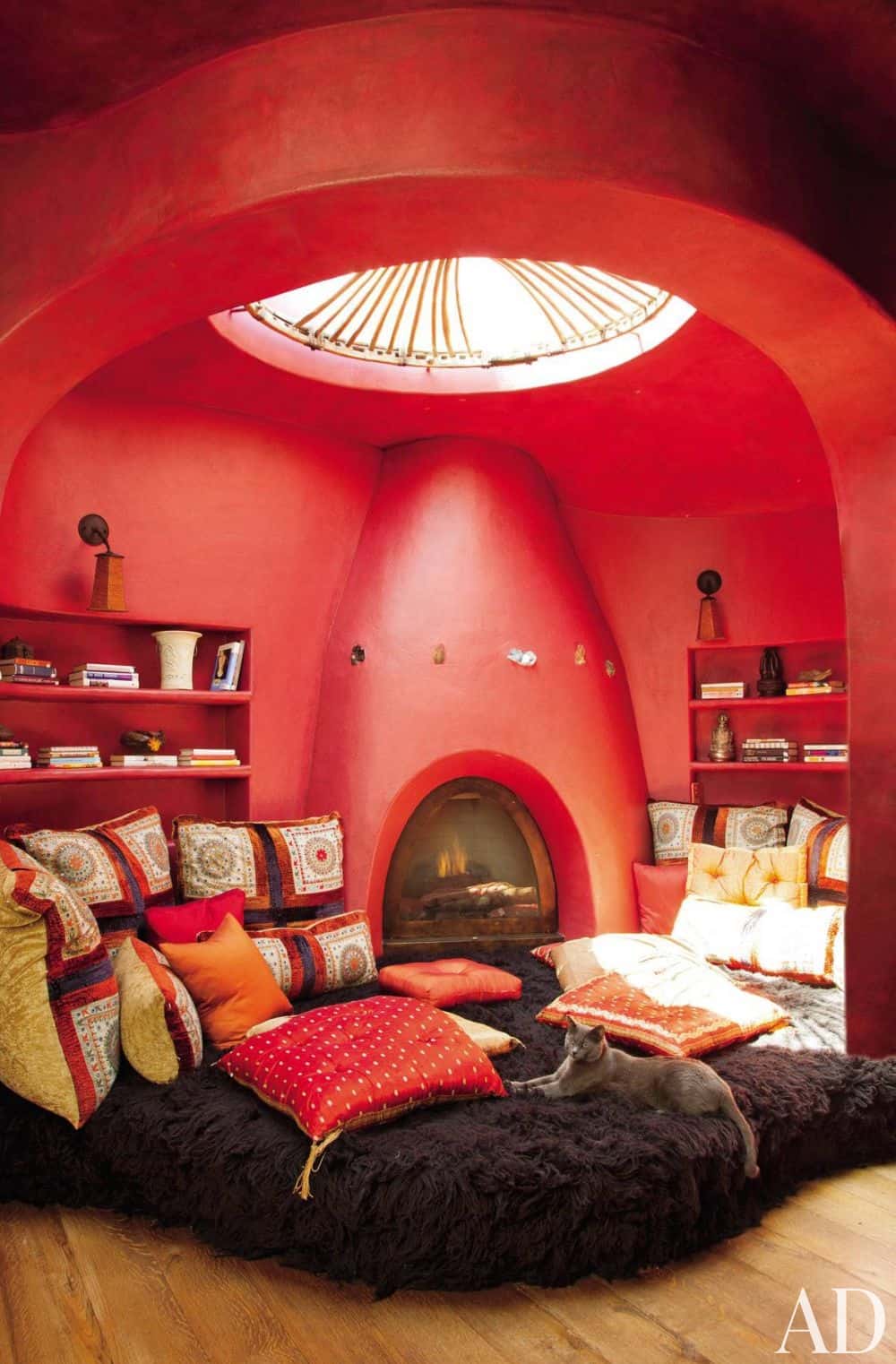 bohemian red bedroom