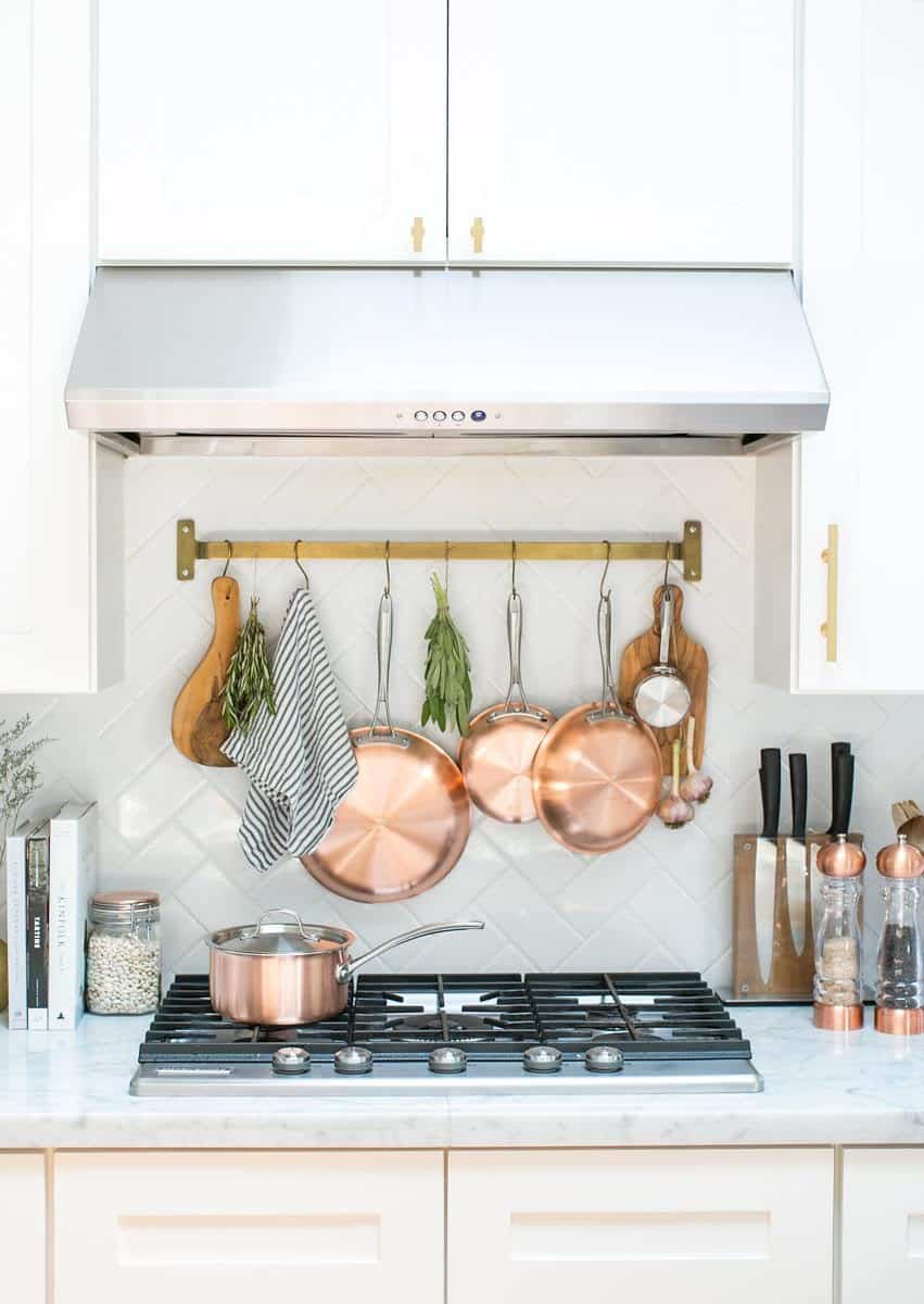 Maybe having colorful cookware is not your ideal decorating theme for your all-white kitchen.