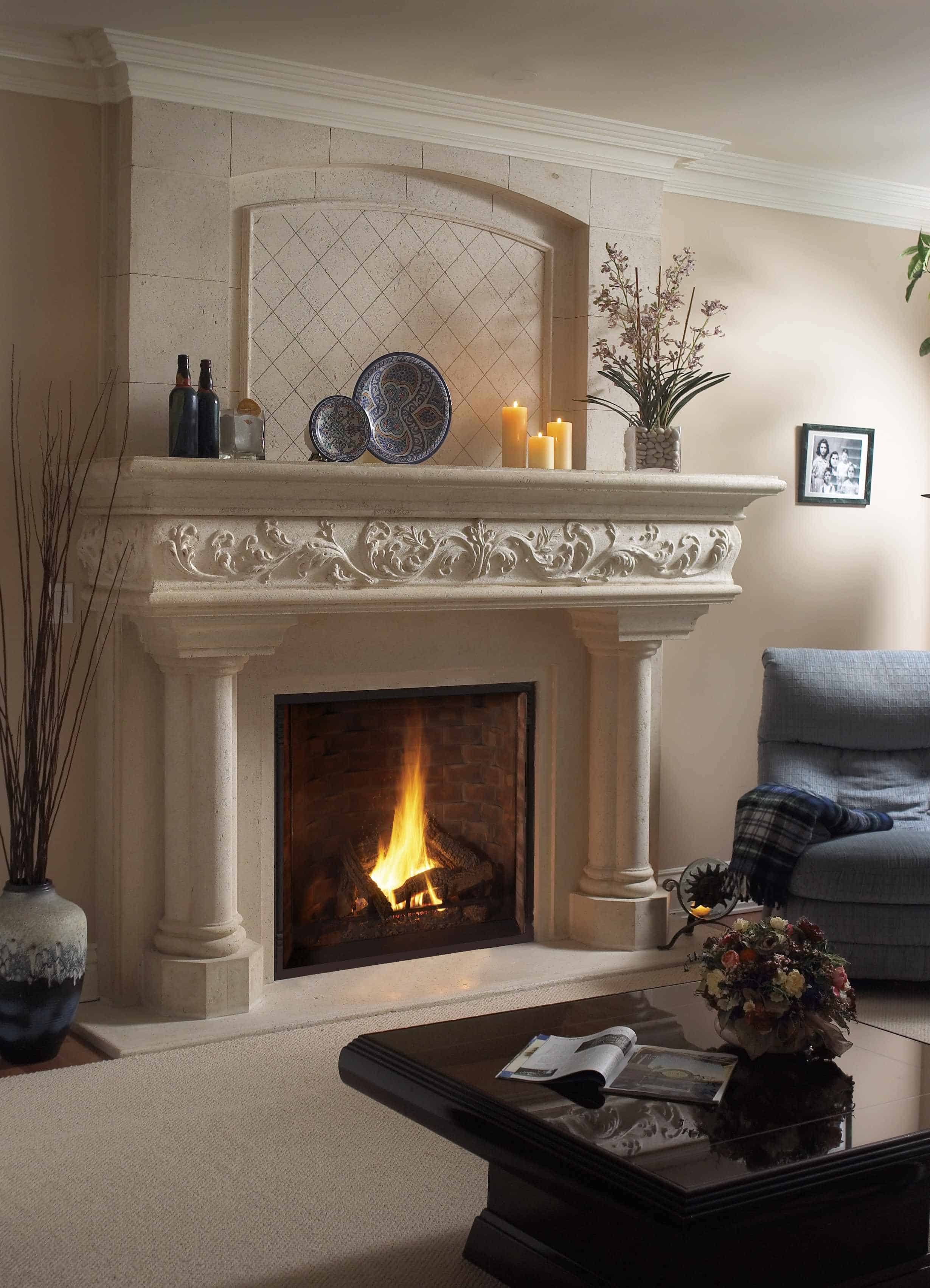 If you do not want to paint an intricate design on your fireplace,
