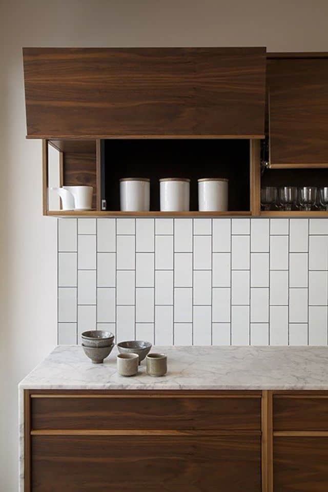 midcentury modern wooden kitchen cabinets