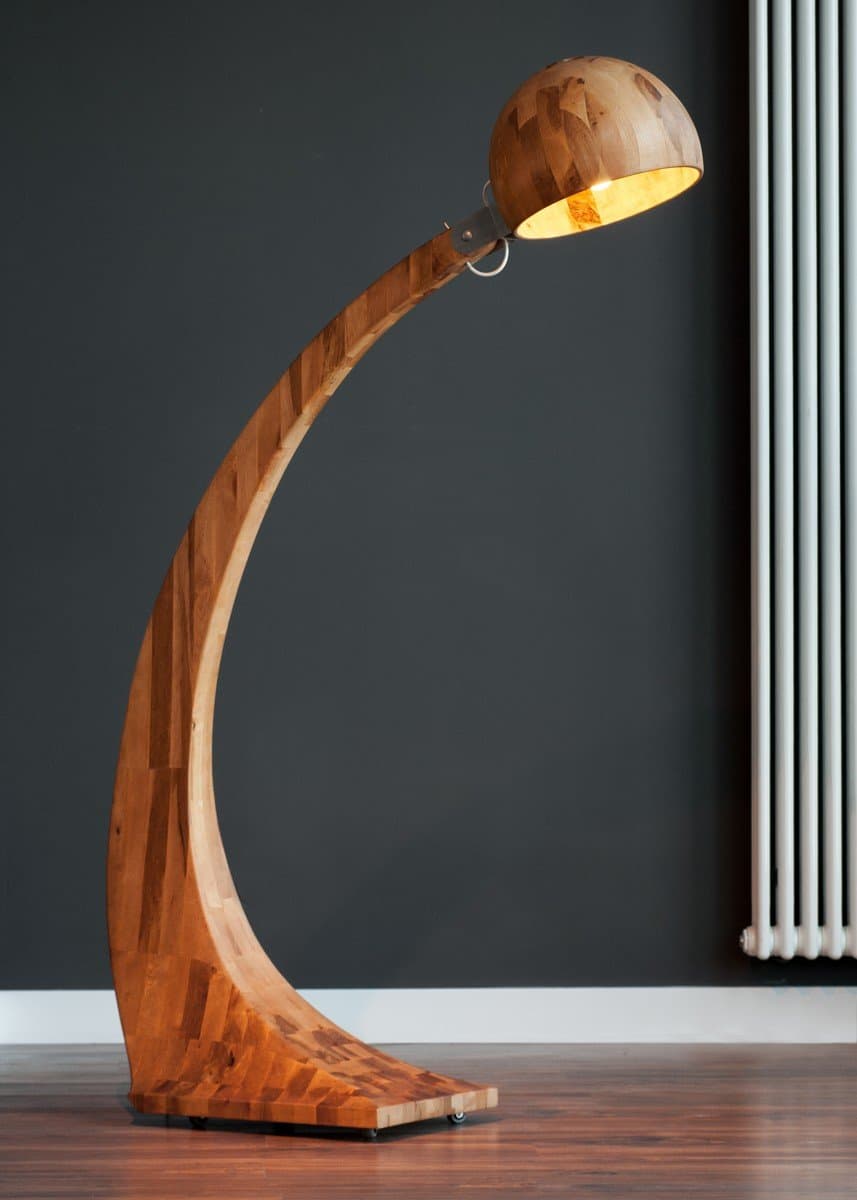 wooden modern floor lamp