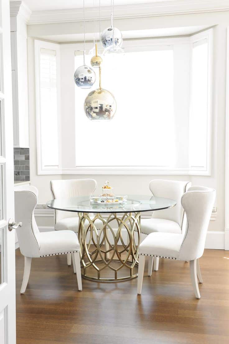Round Glass Top Dining Room Table - Acme Kingston Glass Top Round