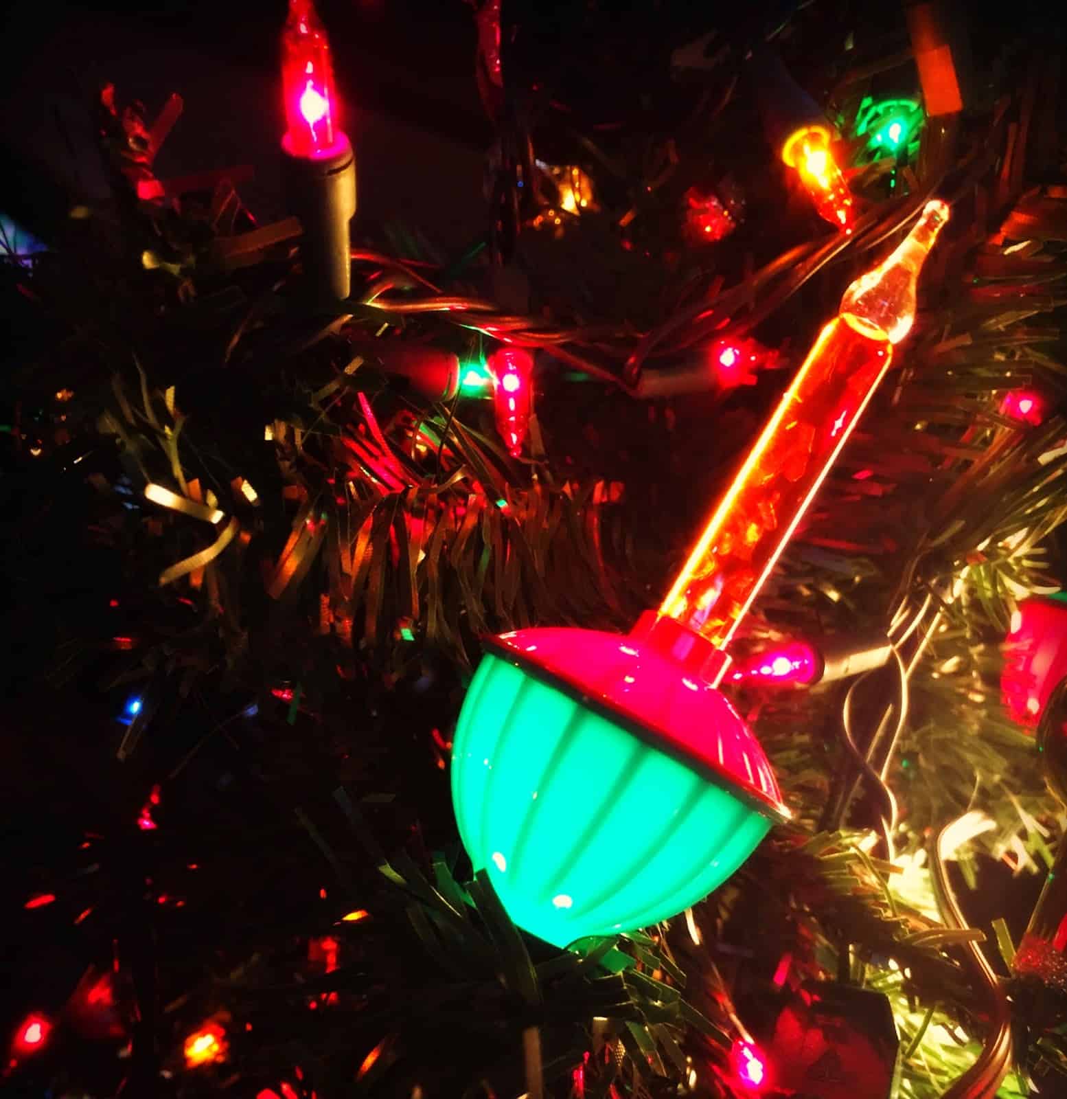 bubble lights on tree