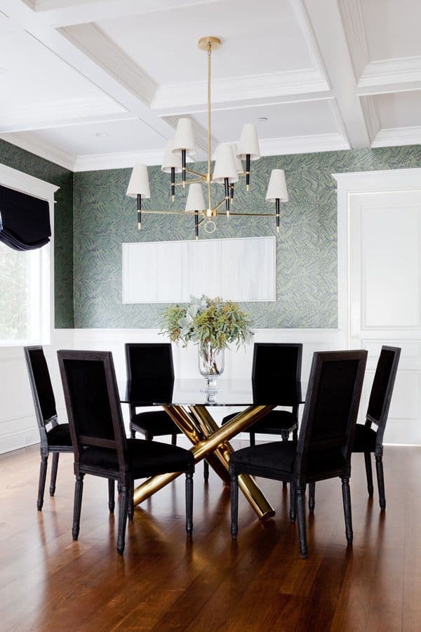 round and gold glass dining room table