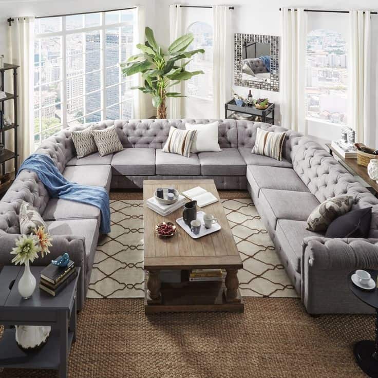 tufted sectional sofa large from overstock