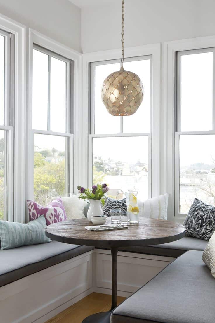 We love the idea of taking a modern breakfast nook and adding a glamorous touch to the space