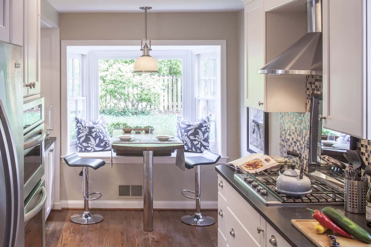 Having a small kitchen space does not mean you can not have a breakfast nook.