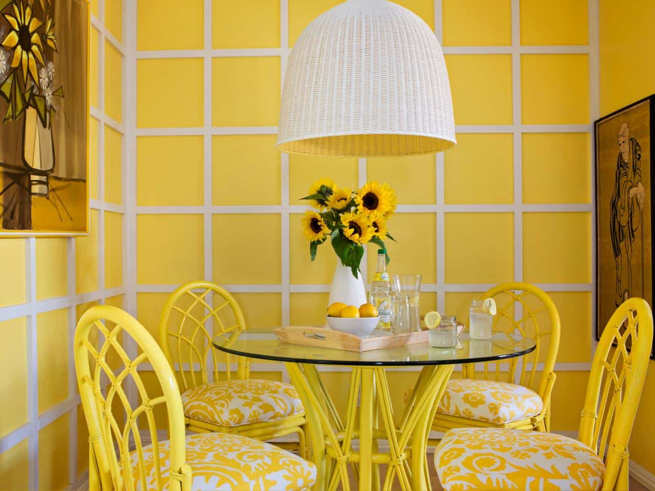 We love the idea of using yellow as the main hue for your breakfast nook.