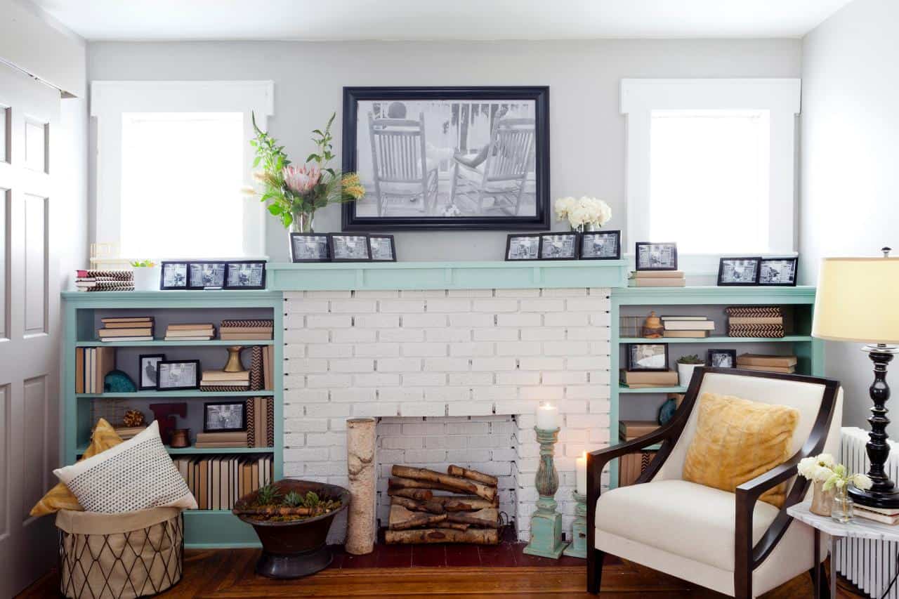 You do not have to paint the interior of your brick fireplace a different color than the rest of your fireplace, you can paint it the same color instead.