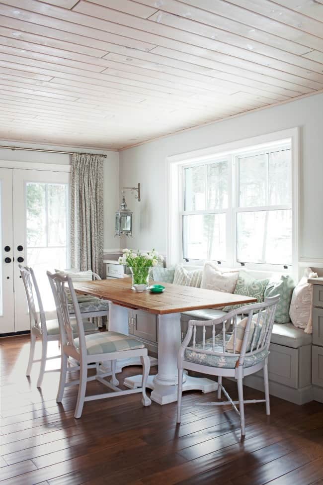 cottage style kitchen banquette seating