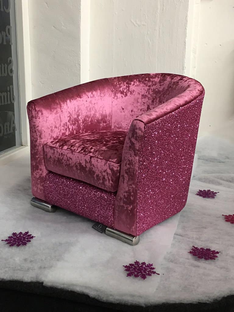 glitter pink accent chair