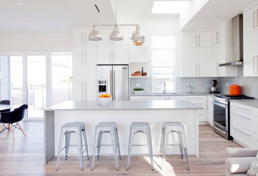 super white and grey modern kitchen
