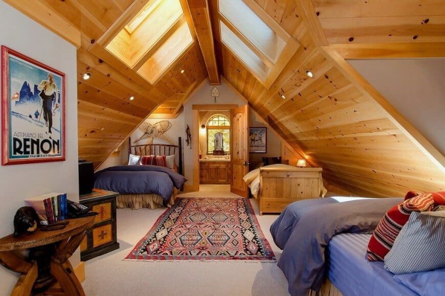 tripe attic bedroom idea