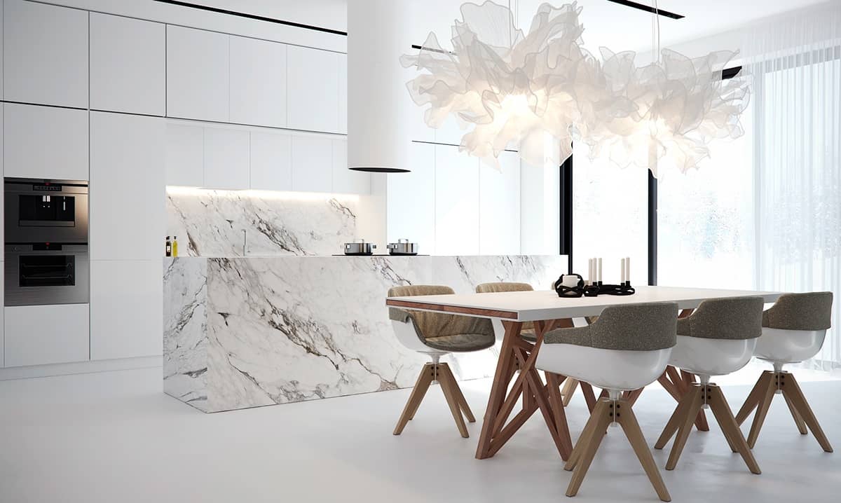 minimal kitchen marble