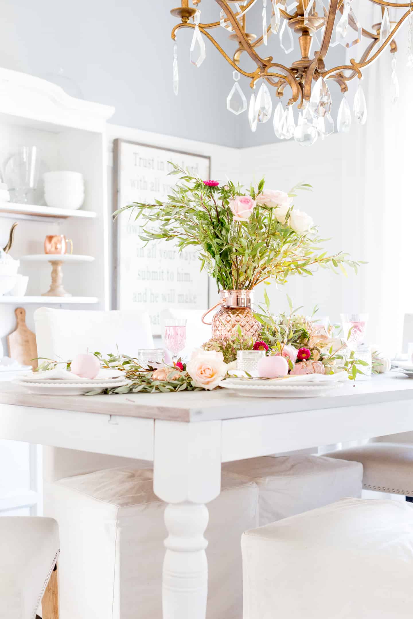 rose gold mothers day table