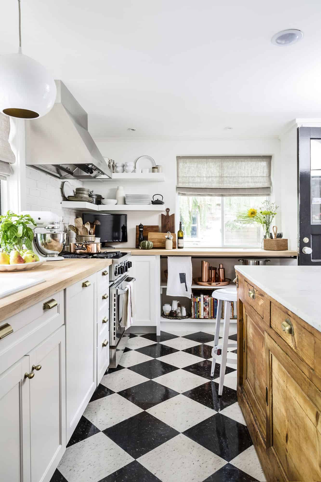 black and white flooring