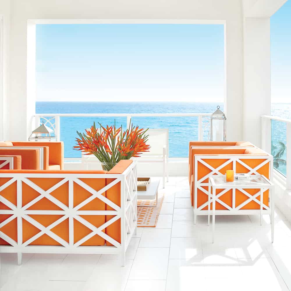 coastal decor usign shades of orange