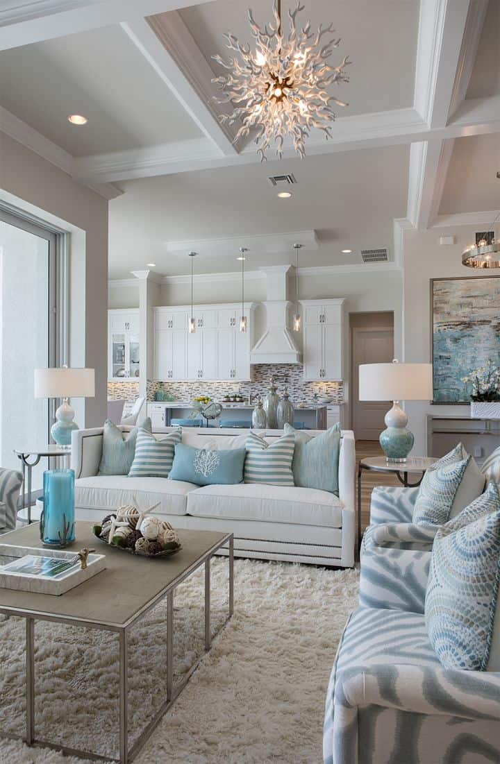 coastal living room wth gray