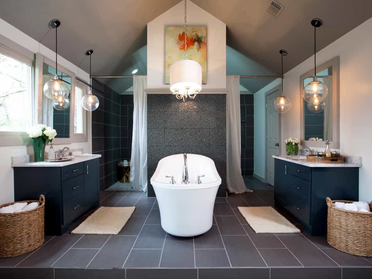 statement tub Master Bathroom Redecorating Ideas