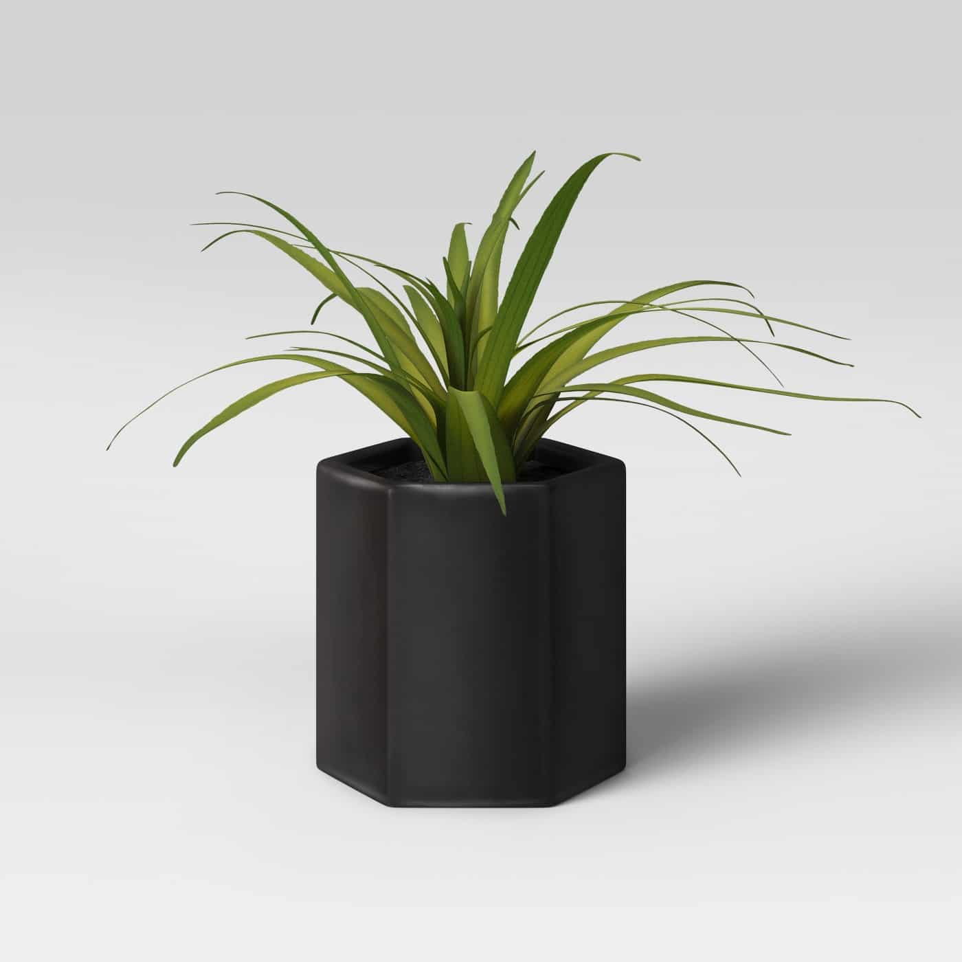 artificla plant with black pot