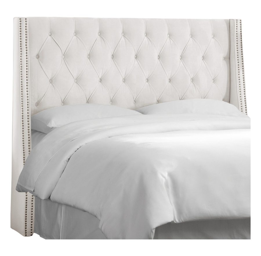 diamond tufted nail button wingback headboard from target 900x881 15 White Headboards To Transform Your Bedroom With
