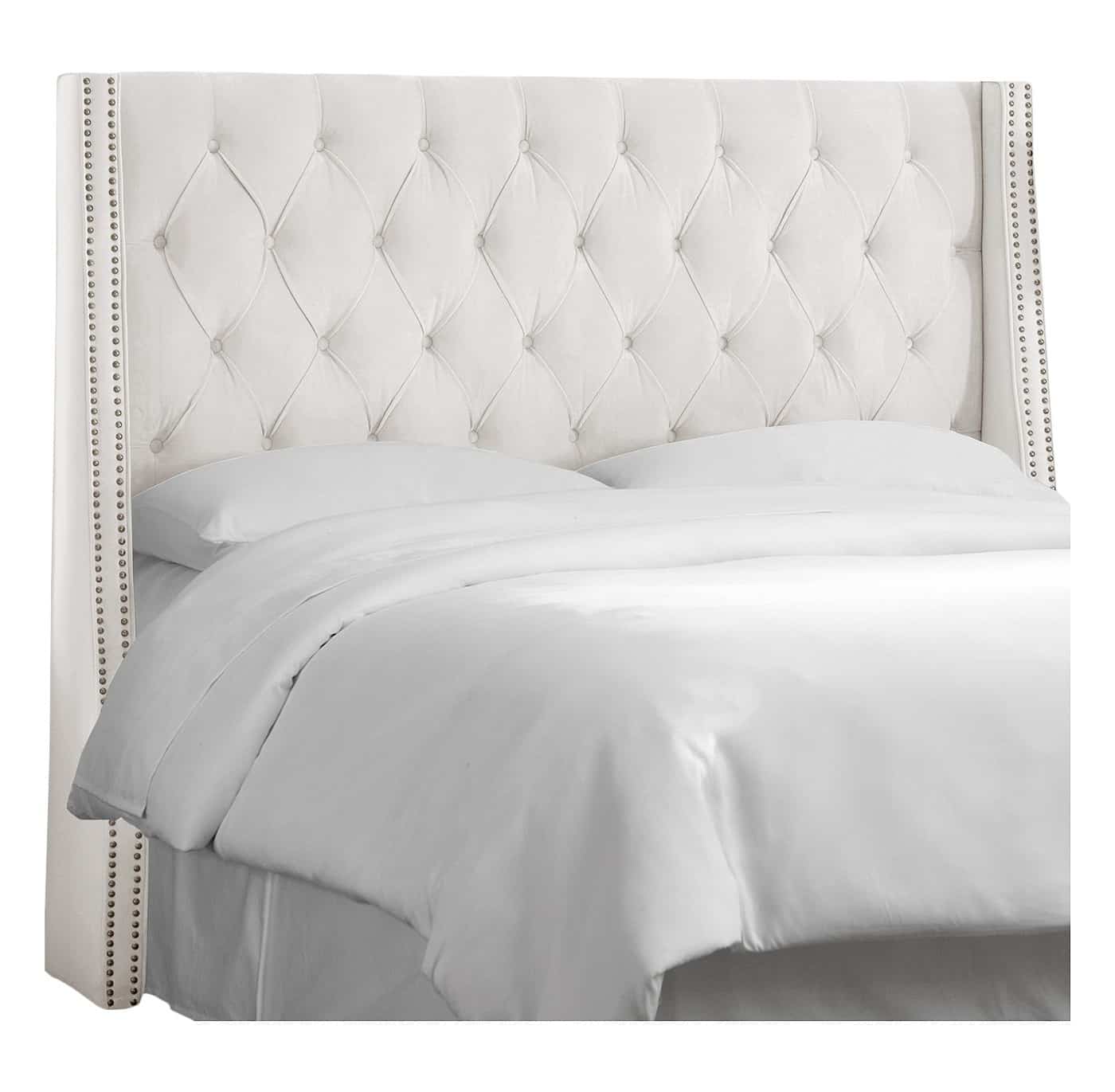 diamond tufted nail button wingback headboard from target