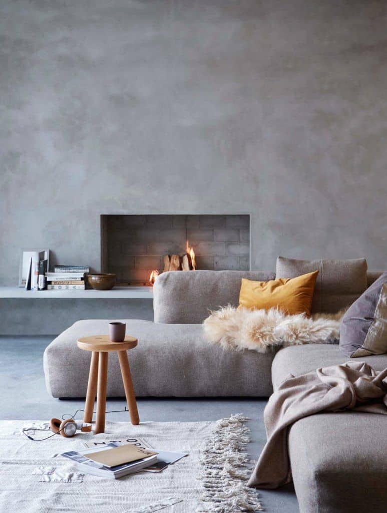 cement fireplace