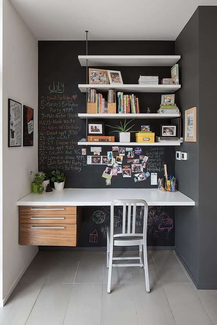 chalkboard nook with desk