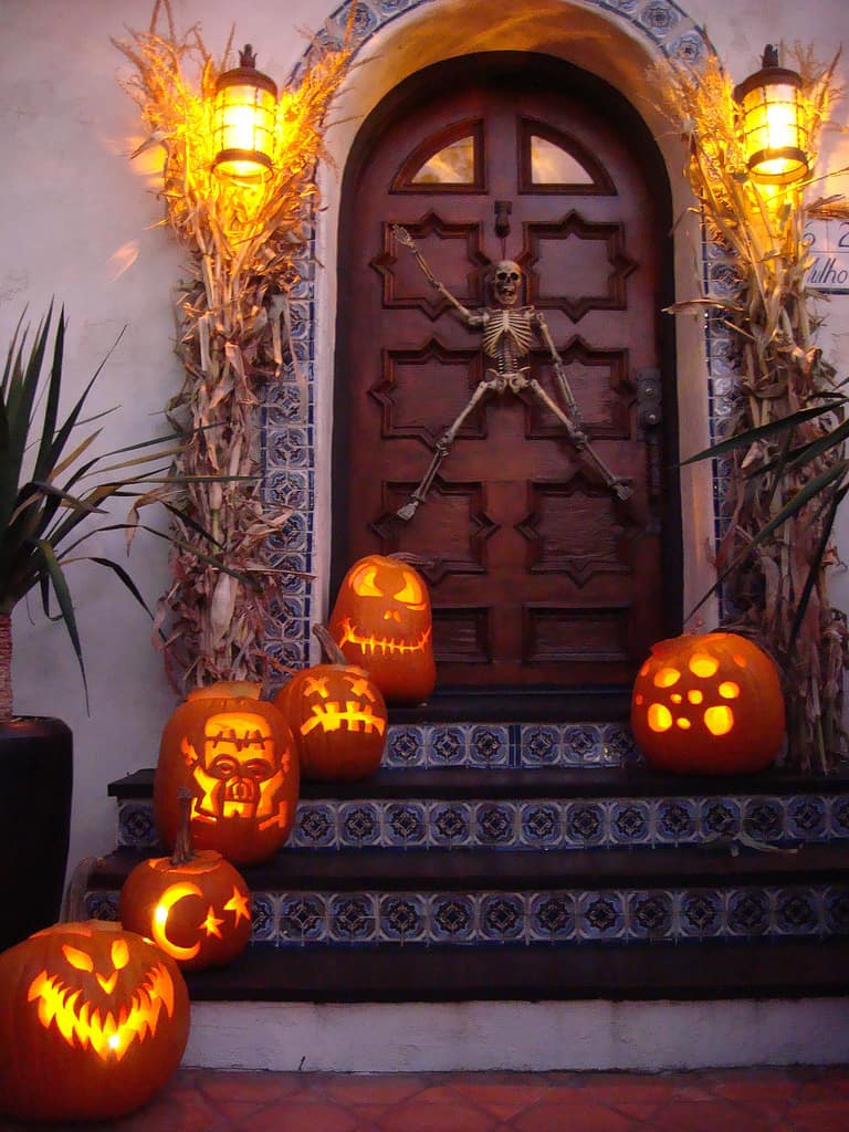 pumpkins at the door