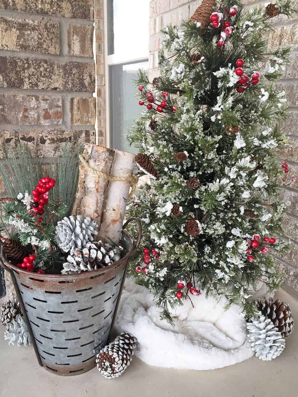christmas tree on porch
