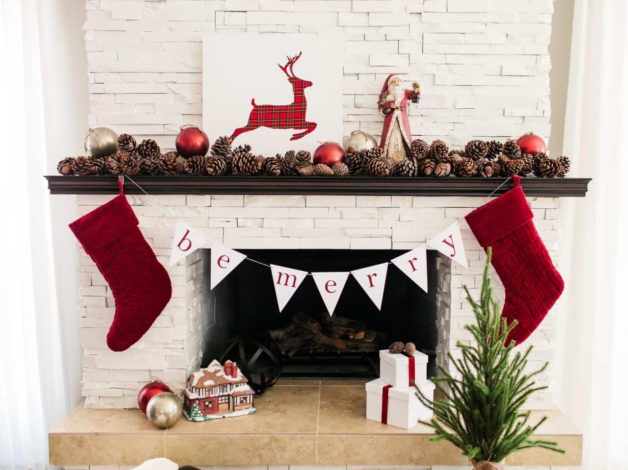 pinecone on mantel