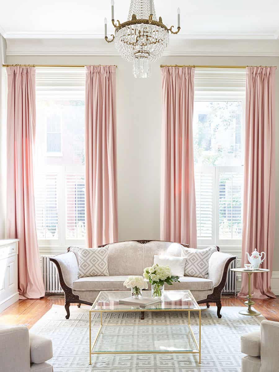 blush curtains