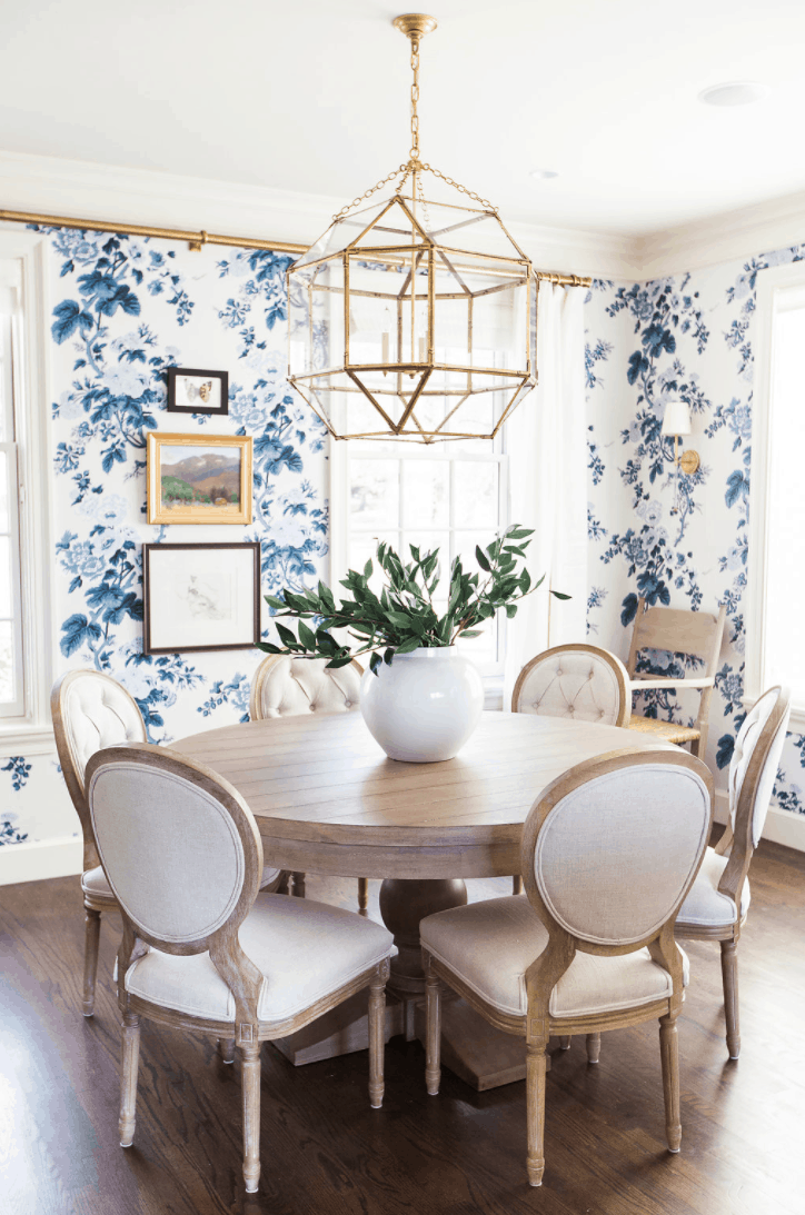 floral wallpaper Stunning Dining Rooms With A Floral Touch