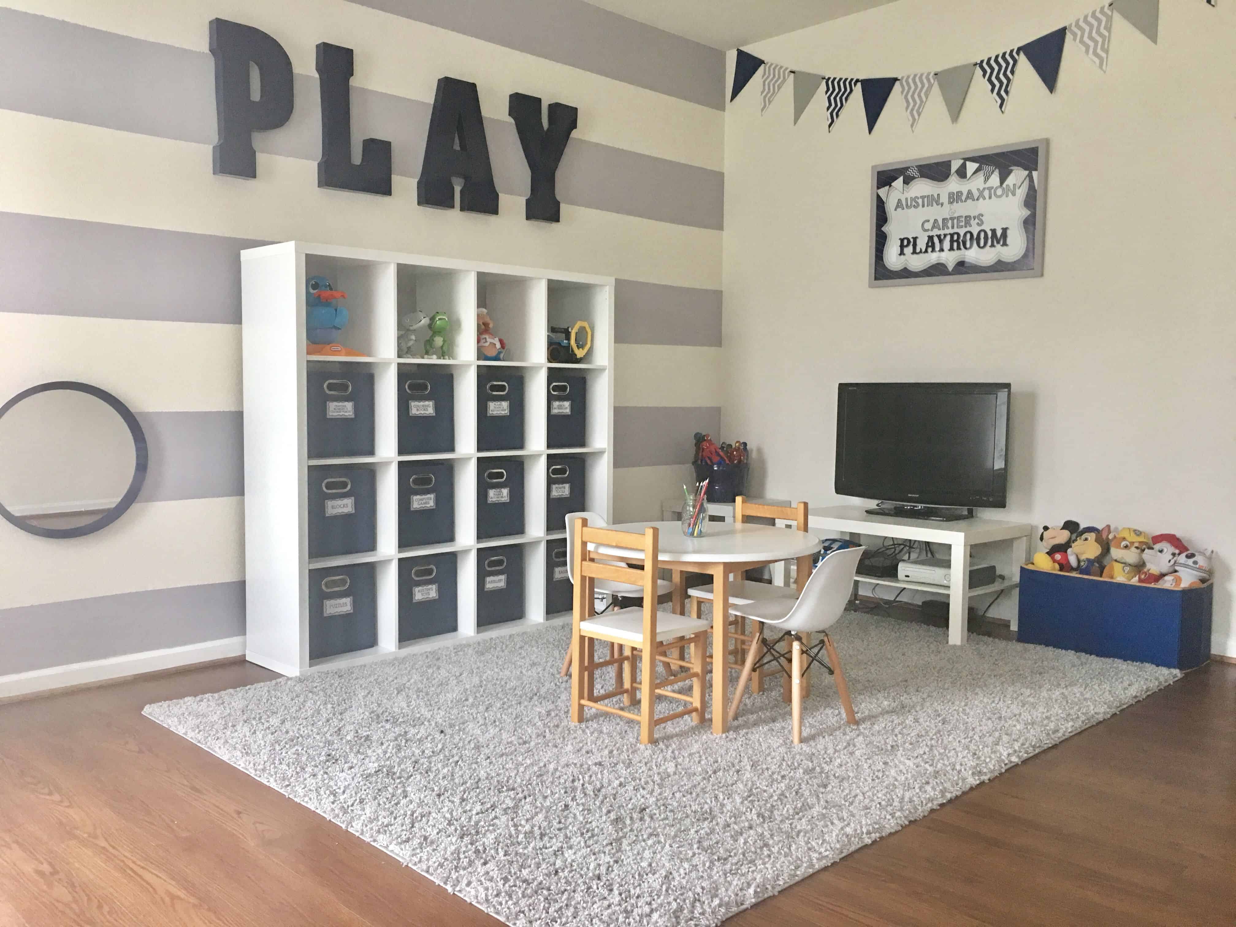 accent wall in playroom