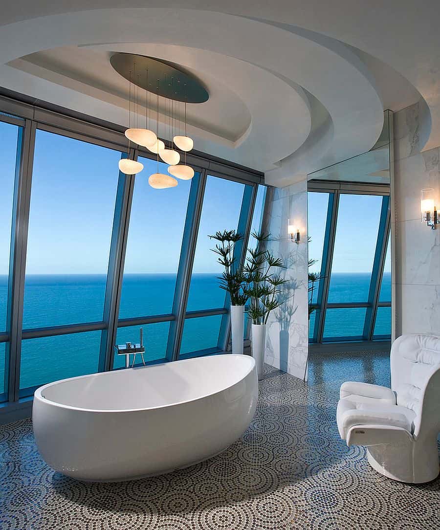 master bathroom with a view
