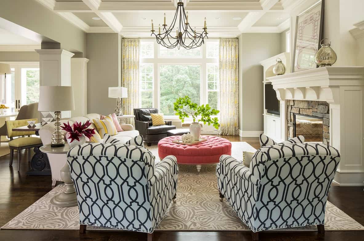 living room pattern chairs