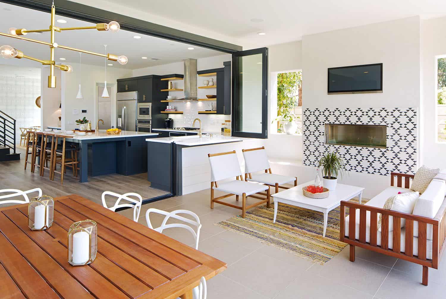 open outdoor indoor kitchen How To Decorate An Open Concept Kitchen