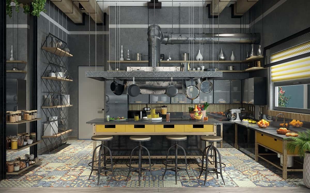 Industrial Kitchens with Alluring Style