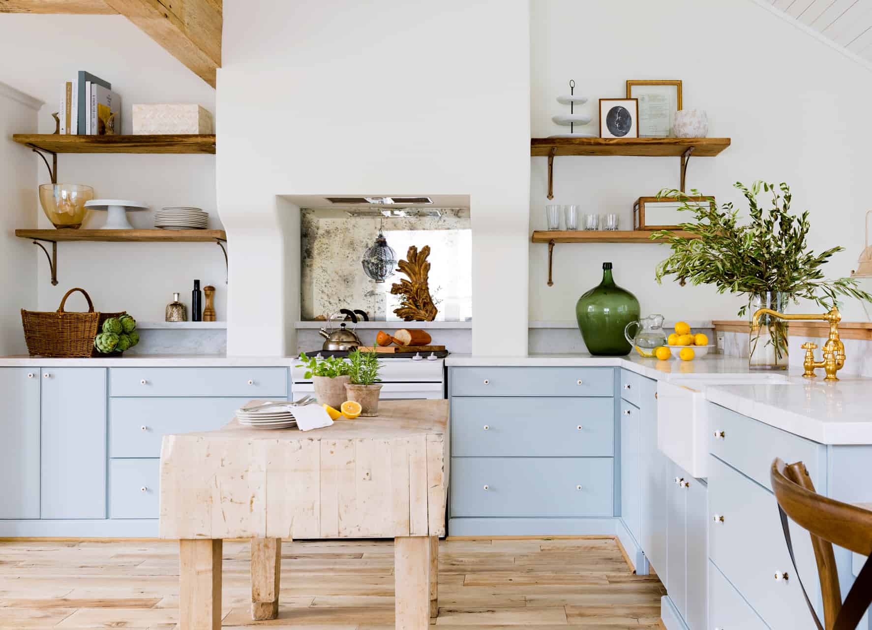 shelving in kitchen