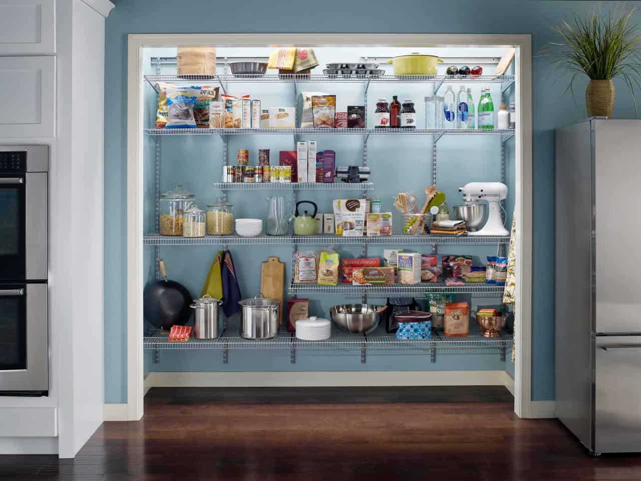 pantry with shelves