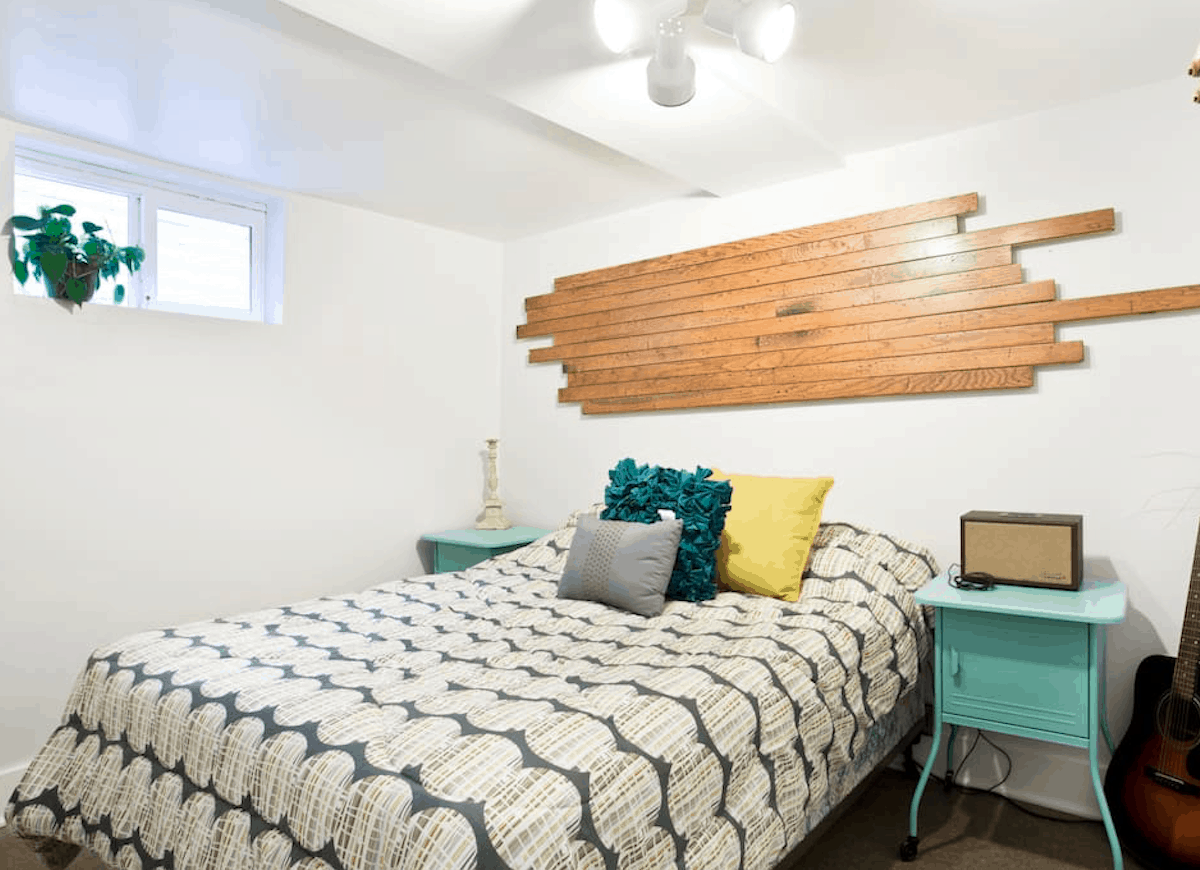 light and airy Creative Basement Bedroom Revamp Ideas