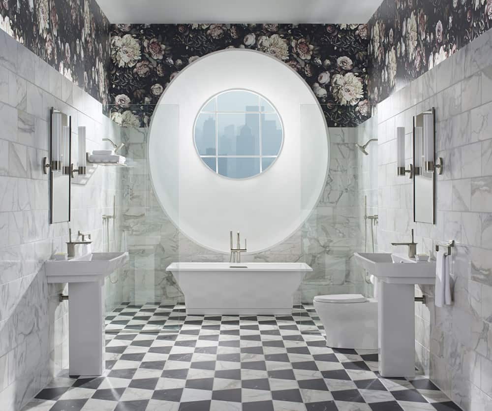 floral deep bathroo