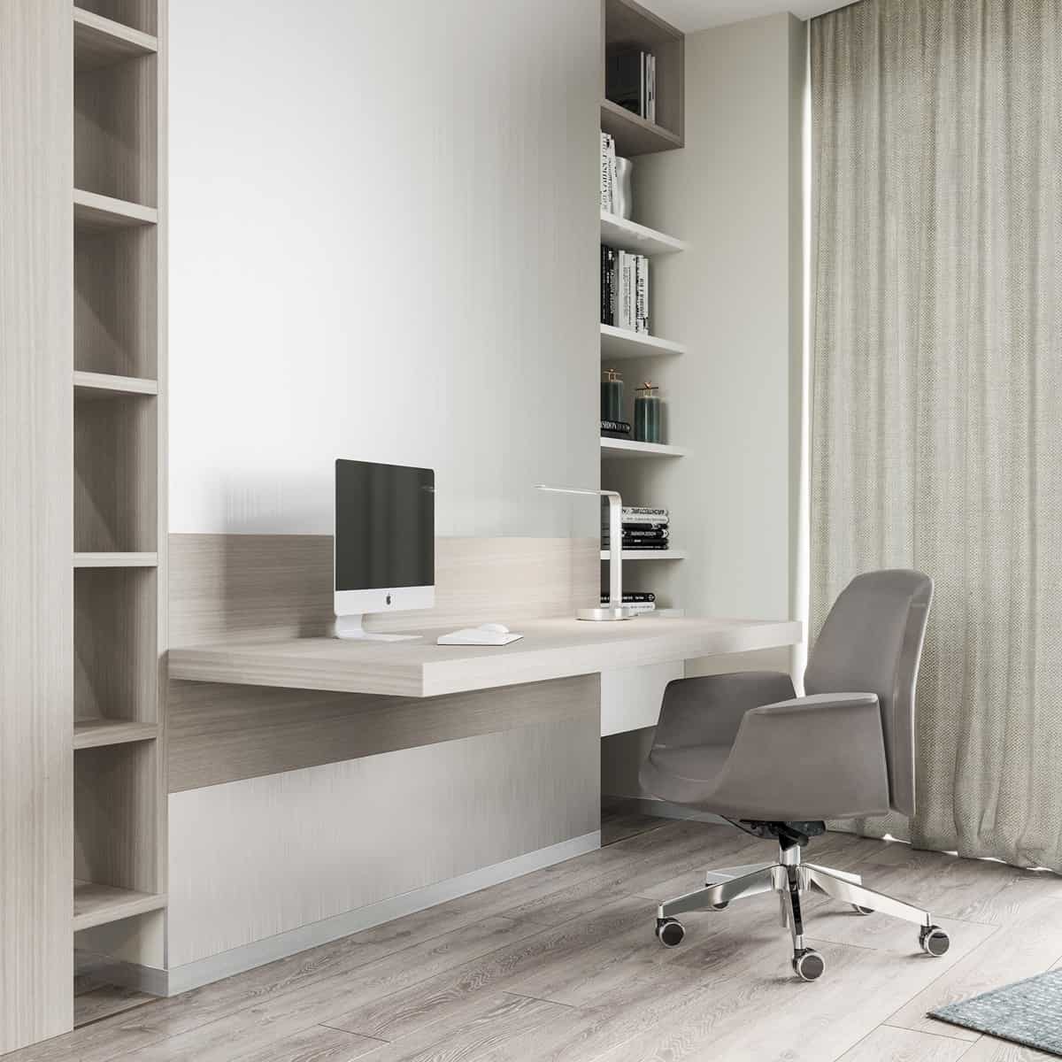 Minimal Office Space Ideas That Are Stylish Functional   Wall Mounted Office 