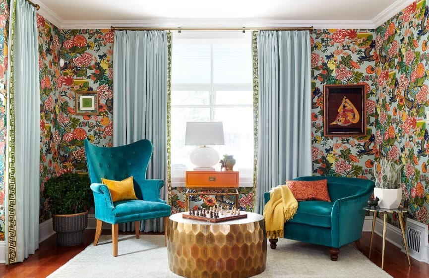 Floral multicolored wallpaper design