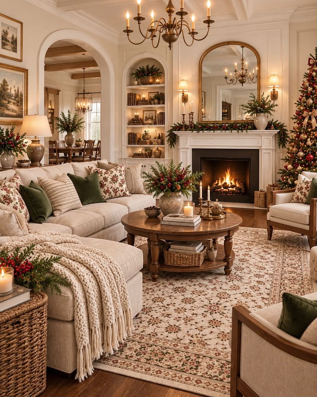 01-christmas-living-room-coffered-ceiling-garland